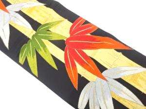 アンティーク　竹笹模様織り出し袋帯（材料）